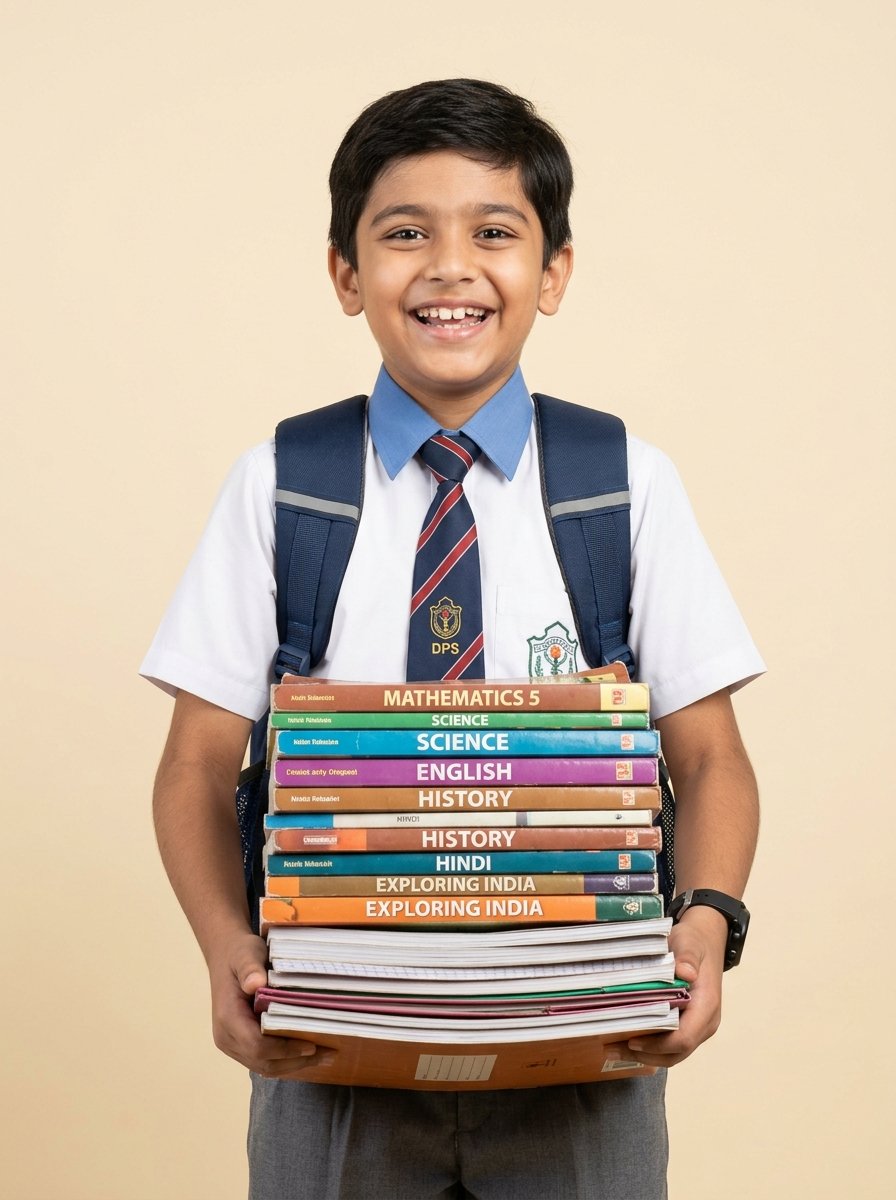 Student holding school books